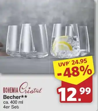 Famila Nord West BOHEMIA Cristal Becher 4er Set Angebot