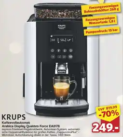 Famila Nord West KRUPS Kaffeevollautomat Arabica Display Quattro Force EA8178 Angebot
