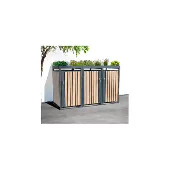 Netto Marken-Discount Westmann Mülltonnenbox Planta 3x 240 L Holzoptik 84x200x124,5cm Angebot