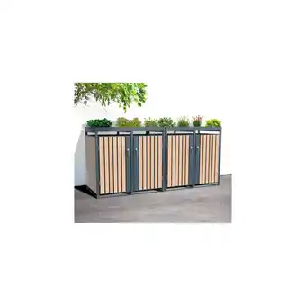 Netto Marken-Discount Westmann Mülltonnenbox Planta 4x 240 L Holzoptik 84x264x124,5cm Angebot