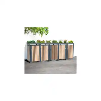 Netto Marken-Discount Westmann Mülltonnenbox Planta 5x 240 L Holzoptik 84x332x124,5cm Angebot