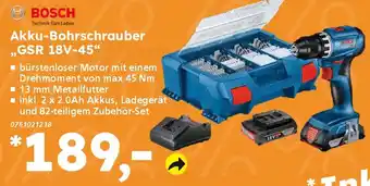 Globus Baumarkt BOSCH Akku-Bohrschrauber ,,GSR 18V-45" Angebot