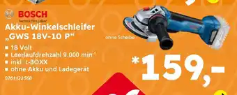 Globus Baumarkt BOSCH Akku-Winkelschleifer „GWS 18V-10 P'' Angebot