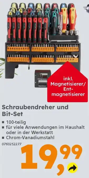 Globus Baumarkt Schraubendreher und Bit-Set Angebot