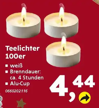 Globus Baumarkt Teelichter 100er Angebot