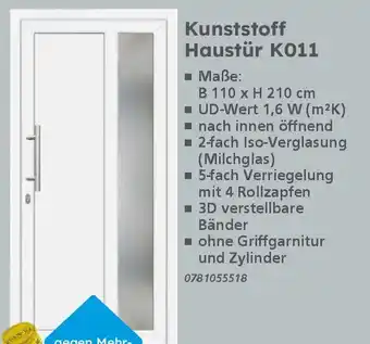 Globus Baumarkt PANTO Kunststoff Haustür K011 Angebot
