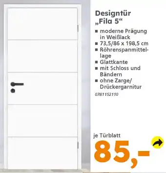 Globus Baumarkt Designtür ,,Fila 5" Angebot