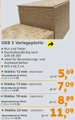 Globus Baumarkt OSB 3 Verlegeplatte Angebot
