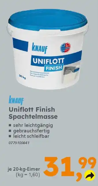 Globus Baumarkt KNAUF Uniflott Finish Spachtelmasse Angebot