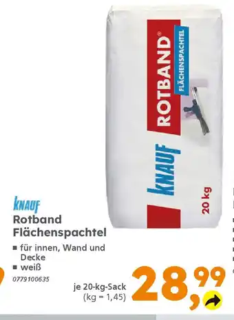 Globus Baumarkt KNAUF Rotband Flächenspachtel Angebot