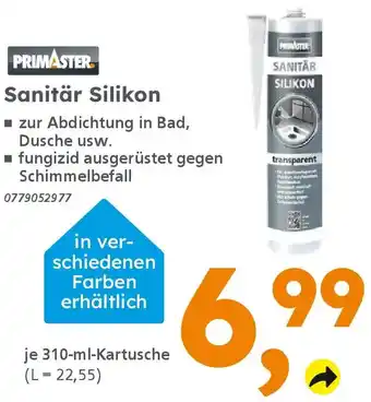 Globus Baumarkt PRIMASTER Sanitär Silikon Angebot