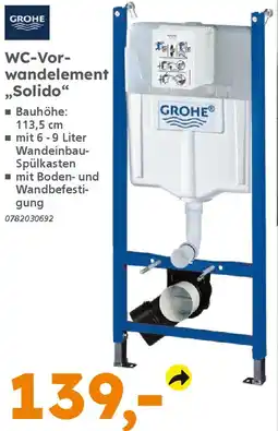 Globus Baumarkt GROHE WC-Vorwandelement ,,Solido" Angebot