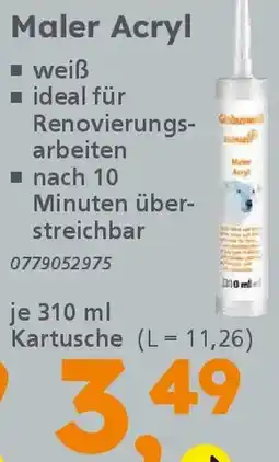 Globus Baumarkt Maler Acryl Angebot