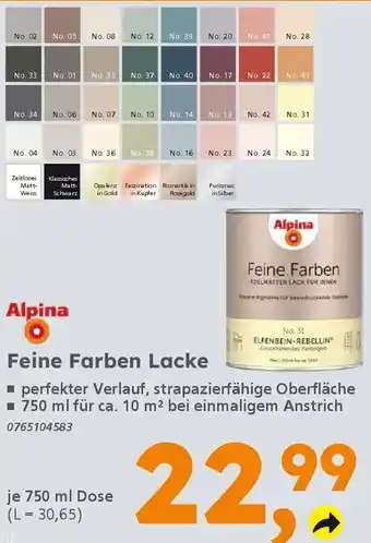 Globus Baumarkt Alpina Feine Farben Lacke Angebot