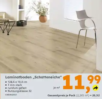 Globus Baumarkt Laminatboden „Schatteneiche" Angebot
