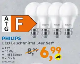 Globus Baumarkt PHILIPS LED Leuchtmittel „4er Set" Angebot