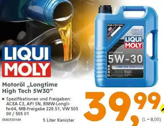 Globus Baumarkt LIQUI MOLY Motoröl „Longtime High Tech 5W30" Angebot