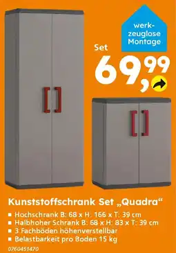 Globus Baumarkt Kunststoffschrank Set „Quadra" Angebot