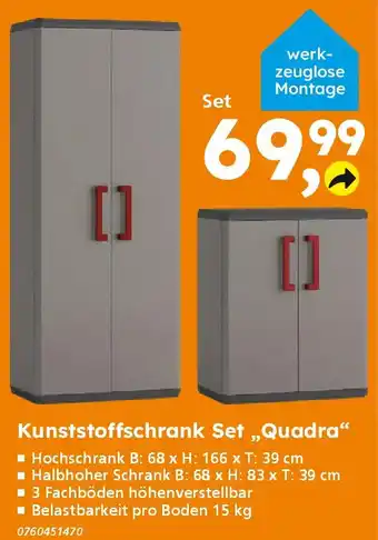 Globus Baumarkt Kunststoffschrank Set „Quadra" Angebot