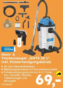 Globus Baumarkt Güde Nass- & Trockensauger „GNTS 30 L" inkl. Polsterreinigungsbürste Angebot