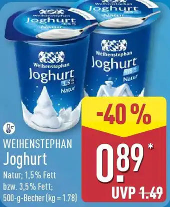 Aldi Nord WEIHENSTEPHAN Joghurt Angebot