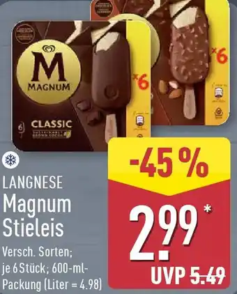 Aldi Nord LANGNESE Magnum Stieleis Angebot