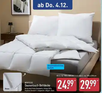 Aldi Nord NOVITESSE Daunentouch-Bettdecke Angebot