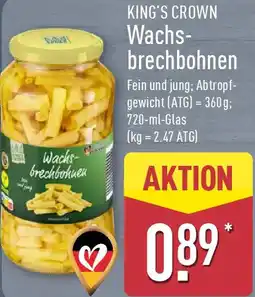 Aldi Nord KING'S CROWN Wachsbrechbohnen Angebot