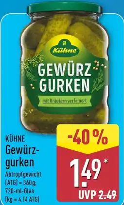 Aldi Nord KÜHNE Gewürzgurken Angebot