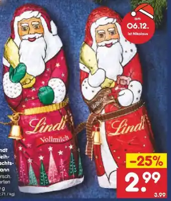 Netto Marken-Discount Lindt Weihnachtsmann Angebot