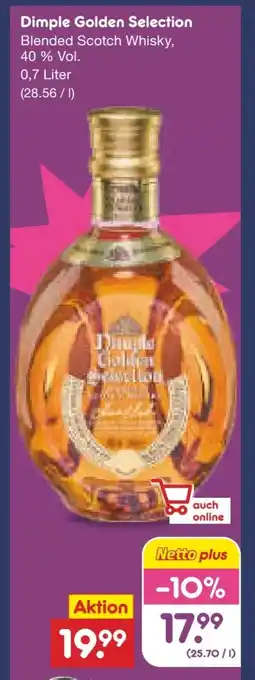 Netto Marken-Discount Dimple Golden Selection Blended Scotch Whisky Angebot