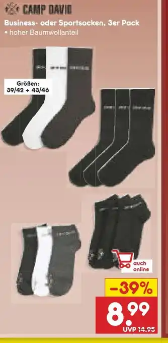 Netto Marken-Discount Camp David Herren-Business-Socken 3er-Pack Angebot