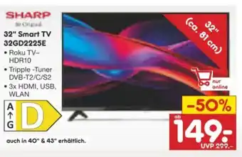 Netto Marken-Discount Sharp HD-Ready Smart LED-TV 32GD2225E Angebot
