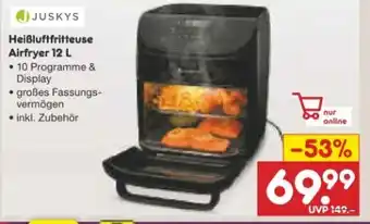Netto Marken-Discount Juskys Heißluftfritteuse Airfryer Angebot