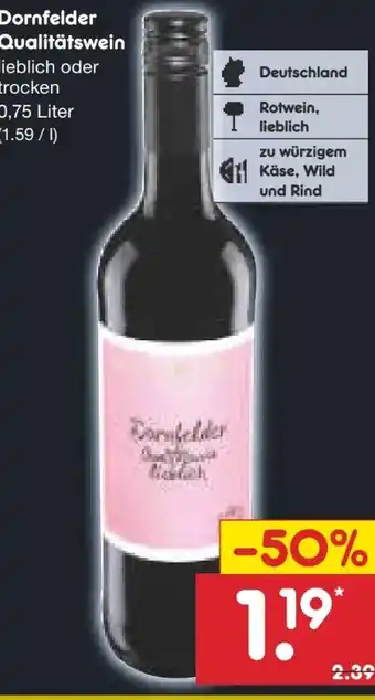 Netto Marken-Discount Dornfelder Qualitätswein Angebot