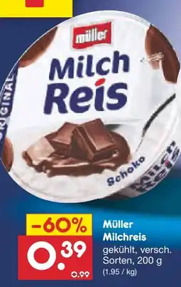 Netto Marken-Discount Müller Milch Reis Angebot