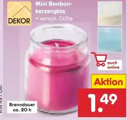 Netto Marken-Discount Dekor Mini Bonbon-Kerzenglas Angebot