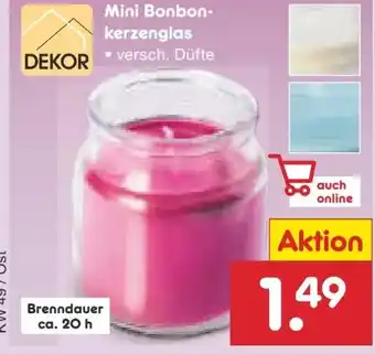 Netto Marken-Discount Dekor Mini Bonbon-Kerzenglas Angebot