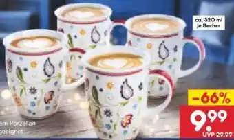 Netto Marken-Discount Ritzenhoff & Breker Kaffeebecher Shanti 4er Set Angebot