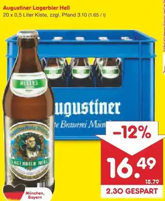 Netto Marken-Discount Augustiner Bräu Lagerbier Hell Angebot