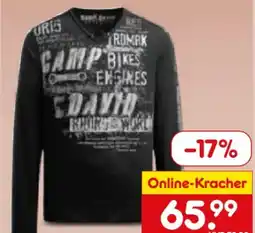 Netto Marken-Discount Camp David Herren Langarmshirt Riding The World II Longsleeve Angebot