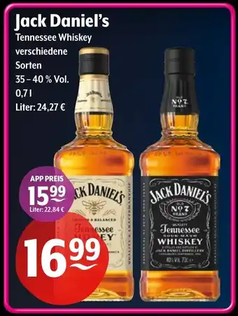 Getränke Hoffmann Jack Daniel's Tennessee Whiskey Angebot