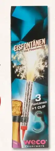 PENNY Weco Feuerwerk Eisfontänen mit Flaschenclip Angebot