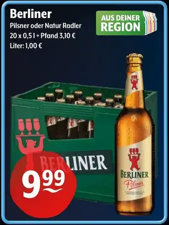Getränke Hoffmann Berliner Pilsner oder Natur Radler Angebot