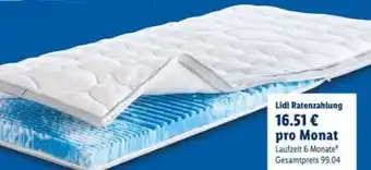 Lidl f.a.n. 7­ Zonen ­Gelschaum­ Matratzentopper Gel-Feeling Angebot