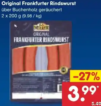Netto Marken-Discount G.A. Müller Original Frankfurter Rindswurst Angebot