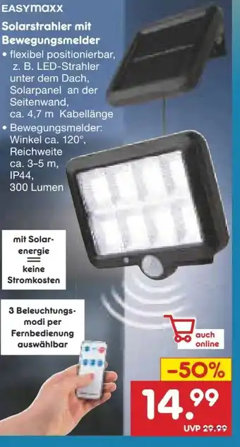 Netto Marken-Discount easy! MAXX Solarstrahler mit Bewegungsmelder Angebot