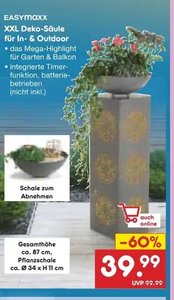Netto Marken-Discount easy! MAXX XXL Deko-Säule Angebot