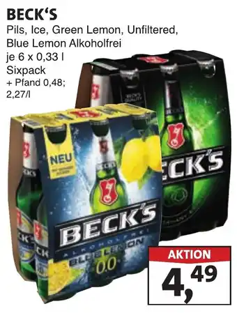 Lösch Depot BECK'S Pils, Ice, Green Lemon Angebot