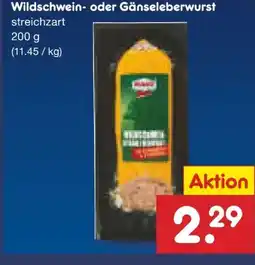 Netto Marken-Discount Mago Wildschwein-Leberwurst Angebot